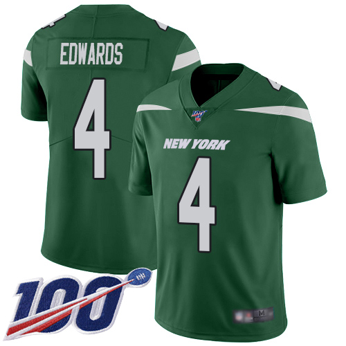 New York Jets Limited Green Men Lac Edwards Home Jersey NFL Football #4 100th Season Vapor Untouchable